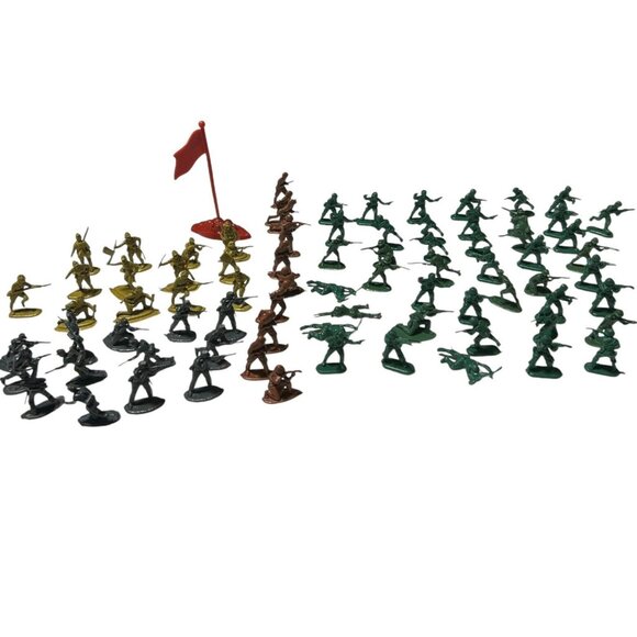 79 G I Joe Micro Mini Soldiers Lot 1” Unpainted 1980s Toy Green Tan Brown - Picture 1 of 16